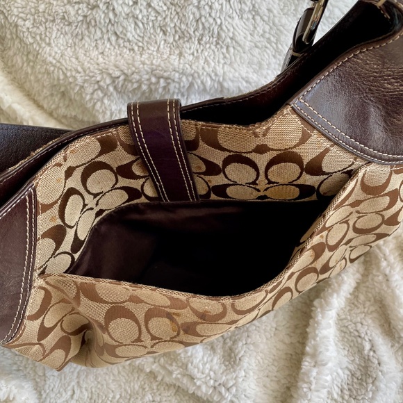 Coach Vintage Y2K Hampton Signature Brown Canvas and Leather Shoulder Bag - Picture 3 of 4